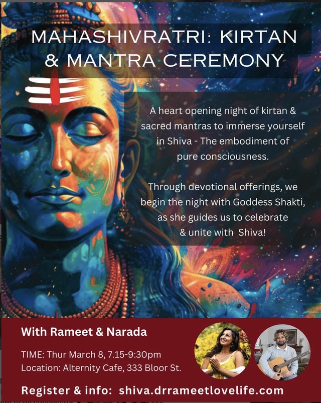 Mahashivratri: Kirtan & Mantra Ceremony event poster