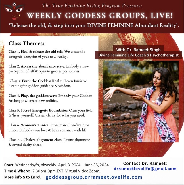 Weekly Goddess Groups, Live! event poster
