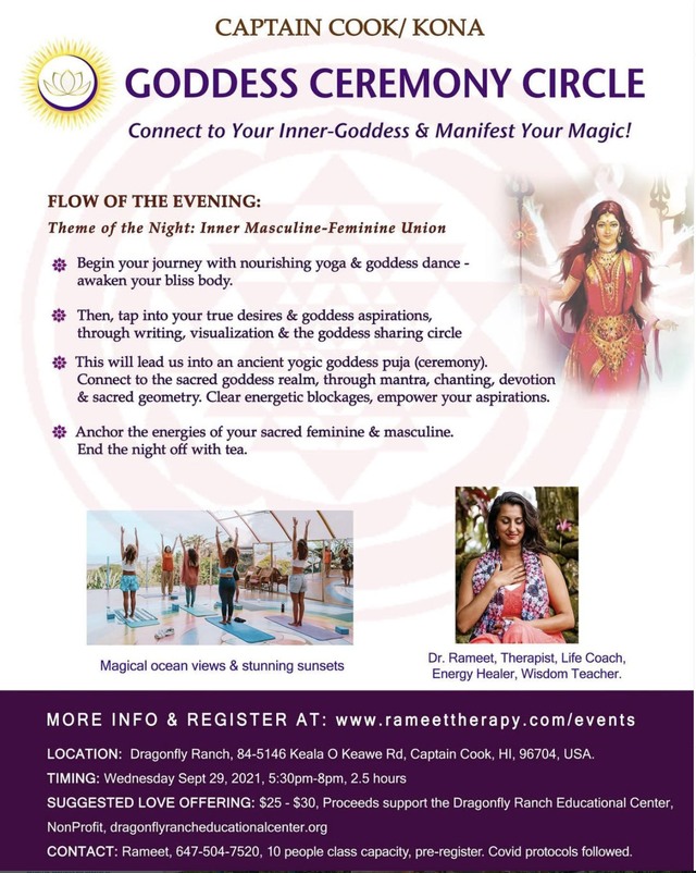 Goddess Ceremony Circle event poster