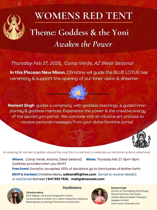 Women’s Red Tent: Goddess & the Yoni event poster