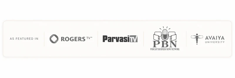 As featured in Rogers TV, Parvasi TV, Podcast Business News Network, and Avaya University